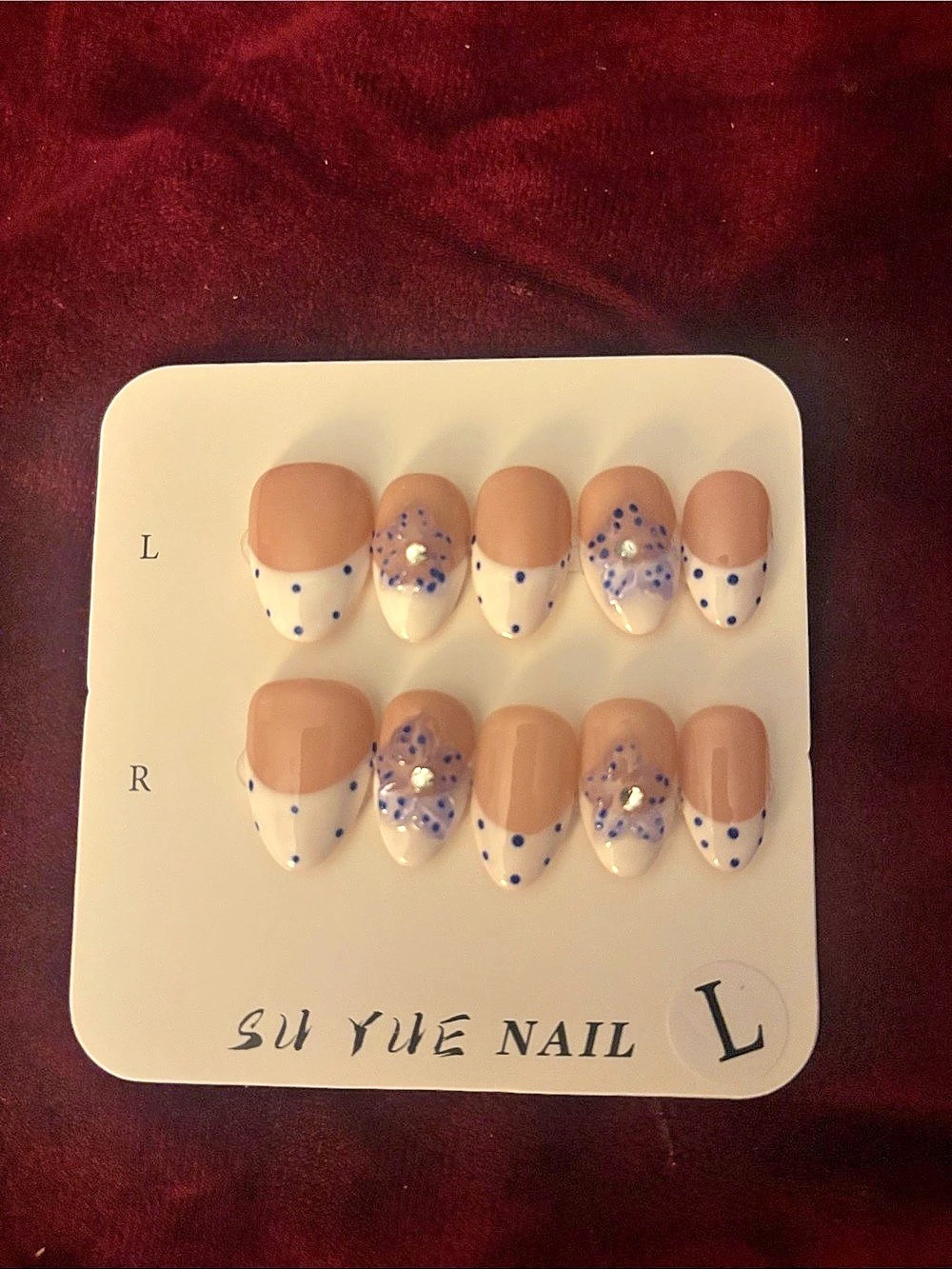 Pink & Blue Polka Dot Press-On Nails